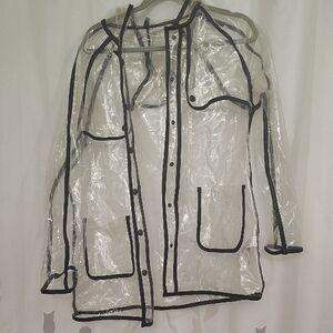 Clear Transparent Jacket with Black Trim